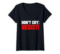 Mujer NO Llorar: Resistir Camiseta Cuello V