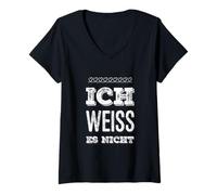 Mujer No lo sé en alemán Ich Weiss Es Nicht Camiseta Cuello V