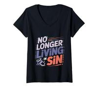 Mujer No Longer Living In Sin Pareja de Bodas matrimoniales Camiseta Cuello V
