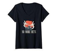 Mujer No más apuestas Funny Casino Juego Poker Noche Un Distribuidor de Tarjetas Camiseta Cuello V