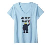 Mujer No más guerras Puntuación importa Protesta Antiguerra Camiseta Cuello V