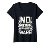 Mujer No más guerras Tanque con Flores Paz Camiseta Cuello V
