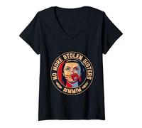Mujer No más Hermana robada MMIW MMIW Awareness America Native Camiseta Cuello V