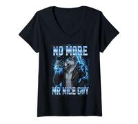 Mujer No más señor Buen Chico Chico Malo Vaquero Hombre Lobo Camiseta Cuello V