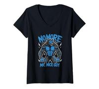 Mujer No más señor Buen Chico Gracioso Alfa Lobo Meme desquiciado Brainrot Camiseta Cuello V