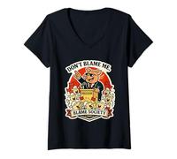Mujer No me culpes Culpa de la Sociedad sátira Cartoon Camiseta Cuello V