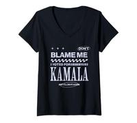 Mujer No me culpes He Votado por la elección de Kamala Harris 2028 Camiseta Cuello V