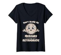 Mujer No me culpes Mercurio está en horóscopos retrógrados Cristales Camiseta Cuello V