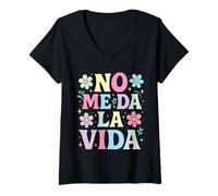Mujer No Me Da La Vida Humor para el Día de Madre Diseño Divertido Camiseta Cuello V