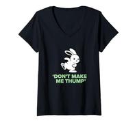 Mujer No me Hagas Golpear el Humor del Amante del Conejito Enojado Camiseta Cuello V