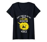 Mujer No me Hagas Usar mi Voz de Instructor de Ciclismo Indoor Camiseta Cuello V