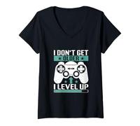 Mujer No me Hago Mayor, subo de Nivel Controller Nerd Gaming Camiseta Cuello V