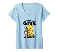 Mujer No me Importa a un Amante de los Patos, Divertido Propietario de Patos, Grosero, me encantan los Patos Camiseta Cuello V