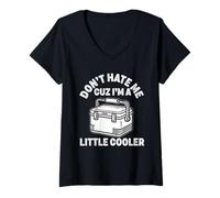 Mujer No me odies solo porque soy un poco más genial Juegos de palabras graciosos tontos Camiseta Cuello V