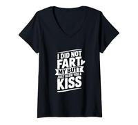 Mujer No me tiré un Pedo en el Trasero, Solo te di un Beso Camiseta Cuello V