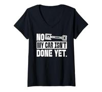 Mujer No, mi Coche aún no está Terminado, Amante de los Coches mecánicos Camiseta Cuello V