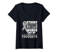 Mujer No Mis Pensamientos - Trastorno De Comunicación por Afasia Camiseta Cuello V