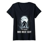 Mujer No More Mr Nice Guy Alpha Wolf Funny Meme Hombres Mujeres Gráfico Camiseta Cuello V