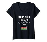 Mujer No necesito terapia, solo necesito ir a Kenia - Kenia Camiseta Cuello V