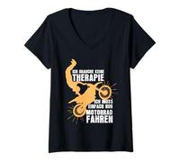 Mujer No Necesito Terapia, Solo Tengo Que Andar en Motocicleta Camiseta Cuello V