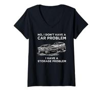 Mujer No, no Tengo un Problema con el Coche, Tengo un Problema de Almacenamiento Retro Camiseta Cuello V