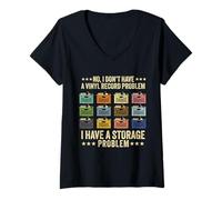 Mujer No, no Tengo un Problema de Disco de Vinilo Jugador Coleccionista Amor Camiseta Cuello V