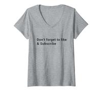 Mujer No Olvides Dar Me Gusta y suscribirte - Creador de Contenido Camiseta Cuello V