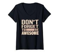 Mujer No Olvides ser Impresionante - Retro Motivational Camiseta Cuello V