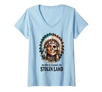 Mujer No One is Illegal on Stolen Land - Native American Roots Camiseta Cuello V