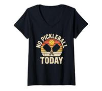 Mujer No Pickleball Today Funny Pickleball Sport Design para Jugador Camiseta Cuello V