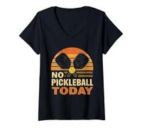 Mujer No Pickleball Today Funny Pickleball Sport Design para Jugador Camiseta Cuello V