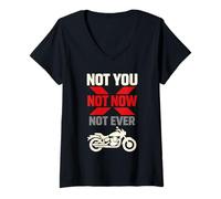 Mujer No pidas Montar en mi Motocicleta en Bicicleta Prestando Humor Camiseta Cuello V