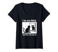 Mujer No pienso por lo Tanto no Soy Camiseta Cuello V