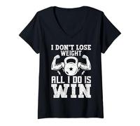 Mujer No pierdo Peso Todo lo Que Hago es Ganar Camiseta Cuello V