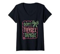 Mujer No pongas tu oropel en un Humor enredado Camiseta Cuello V