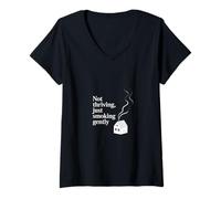 Mujer No prosperar, solo fumar suavemente: humor agotado Camiseta Cuello V