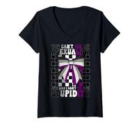 Mujer No Puedes Arreglar mi asexualidad, as Asexual, Bandera del Orgullo LGBTQ Camiseta Cuello V