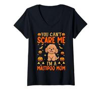 Mujer No Puedes Asustarme, Soy una mamá Maltipoo Camiseta Cuello V