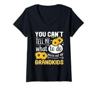 Mujer No Puedes decirme qué Hacer, no Eres de mis Nietos, Gracioso Camiseta Cuello V
