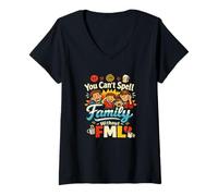 Mujer No Puedes deletrear Familia sin FML Funny Parent Camiseta Cuello V