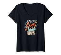 Mujer No puedo amar sin gráficos de Bitcoin Camiseta Cuello V