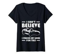 Mujer No Puedo Creer Que Haya pausado mi Juego Funny Gamer Camiseta Cuello V