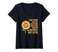 Mujer No Puedo discutir con mi Mejor Amiga, Ella es Mayor Que yo Floral Camiseta Cuello V