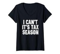 Mujer No Puedo. Es Temporada de impuestos Contabilidad Diversión Camiseta Cuello V