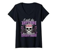 Mujer No Puedo Hacer Nada Pensando Demasiado cráneo Cerebro Camiseta Cuello V