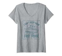 Mujer No Puedo Mantener la Calma Es mi Primer Crucero Camiseta Cuello V
