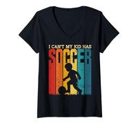 Mujer No puedo mi hijo tiene fútbol Camiseta Cuello V