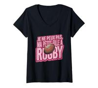 Mujer No Puedo, mi Nieta Juega al Rugby. Camiseta Cuello V