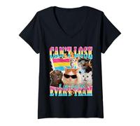 Mujer No Puedo Perder si juegas para Cada Equipo Broma Divertida Orgullo LGBT Camiseta Cuello V