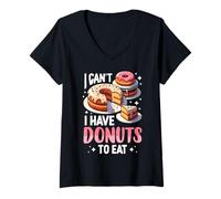Mujer No puedo tener donas para comer Camiseta Cuello V